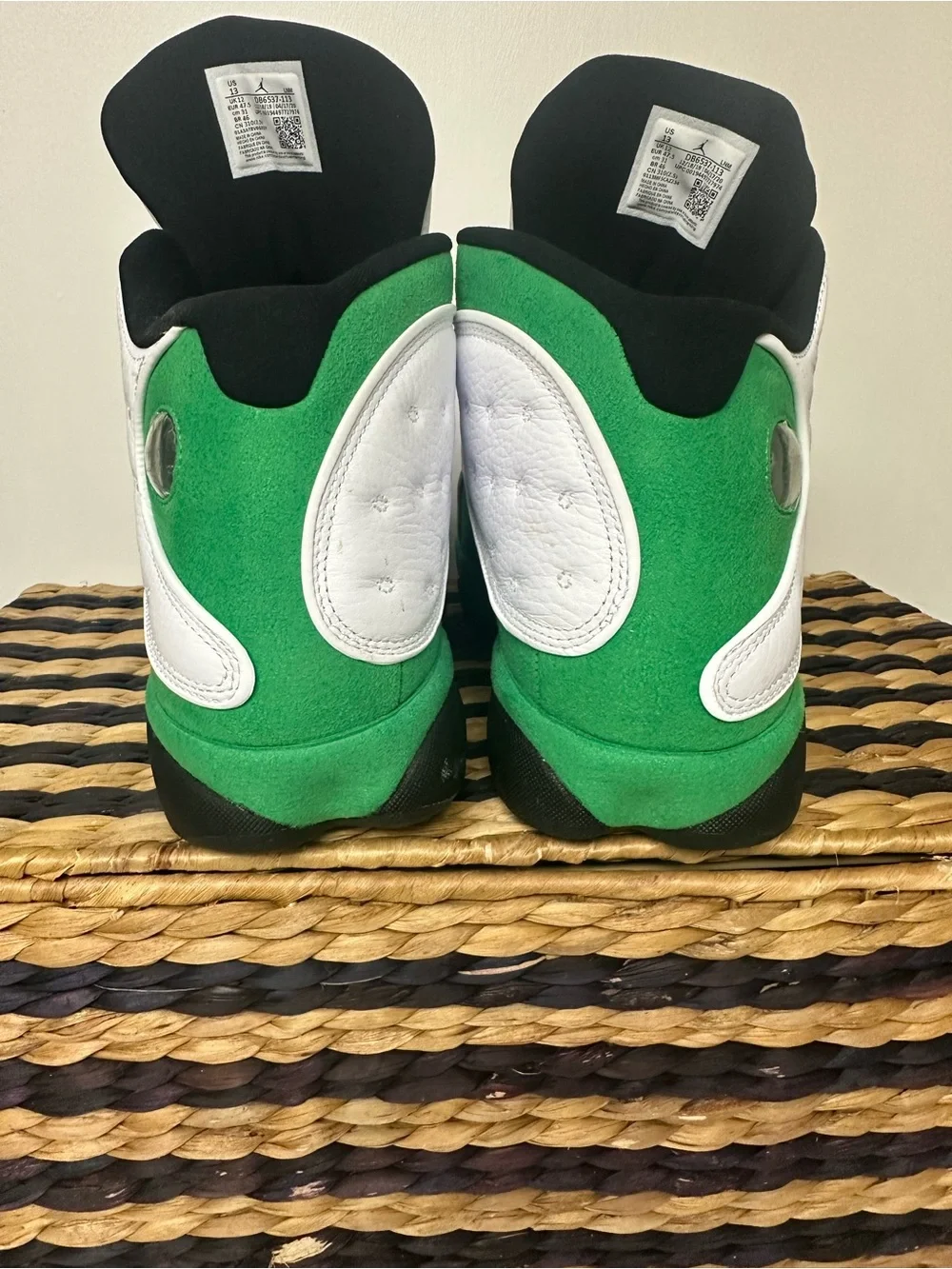 Air Jordan 13 Retro “Lucky Green” White, Black & Green High-Top Sneakers